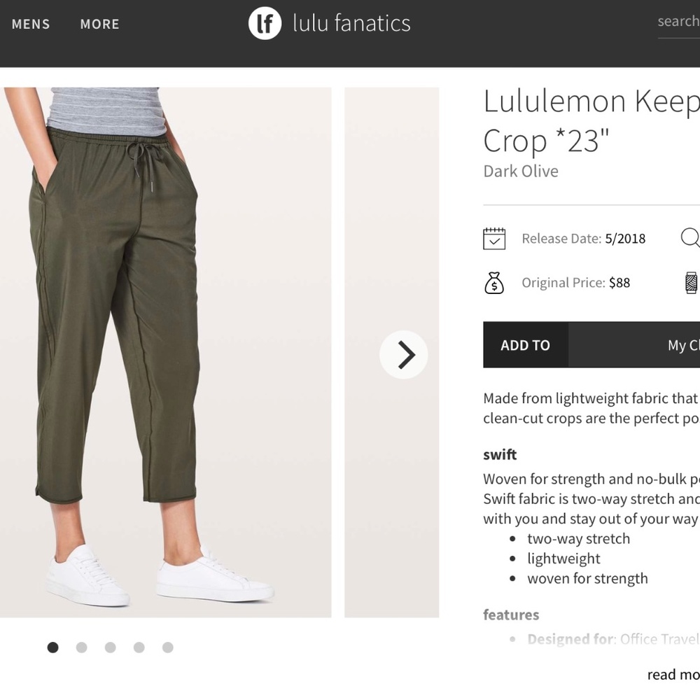 Lululemon Keep it Classic Crop 23” size 6